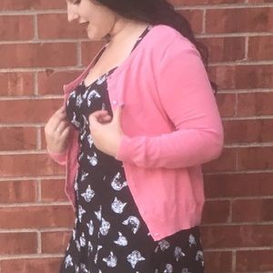 Pink button front cardigan